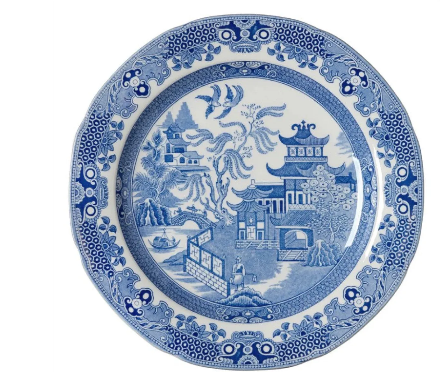 Burleigh Blue Willow Dinner Plate 10 1/2 in
