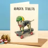 Bewilderbeest Boarder Terrier Greetings Card