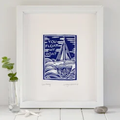 Lucky Lobster Boat Print Mounted