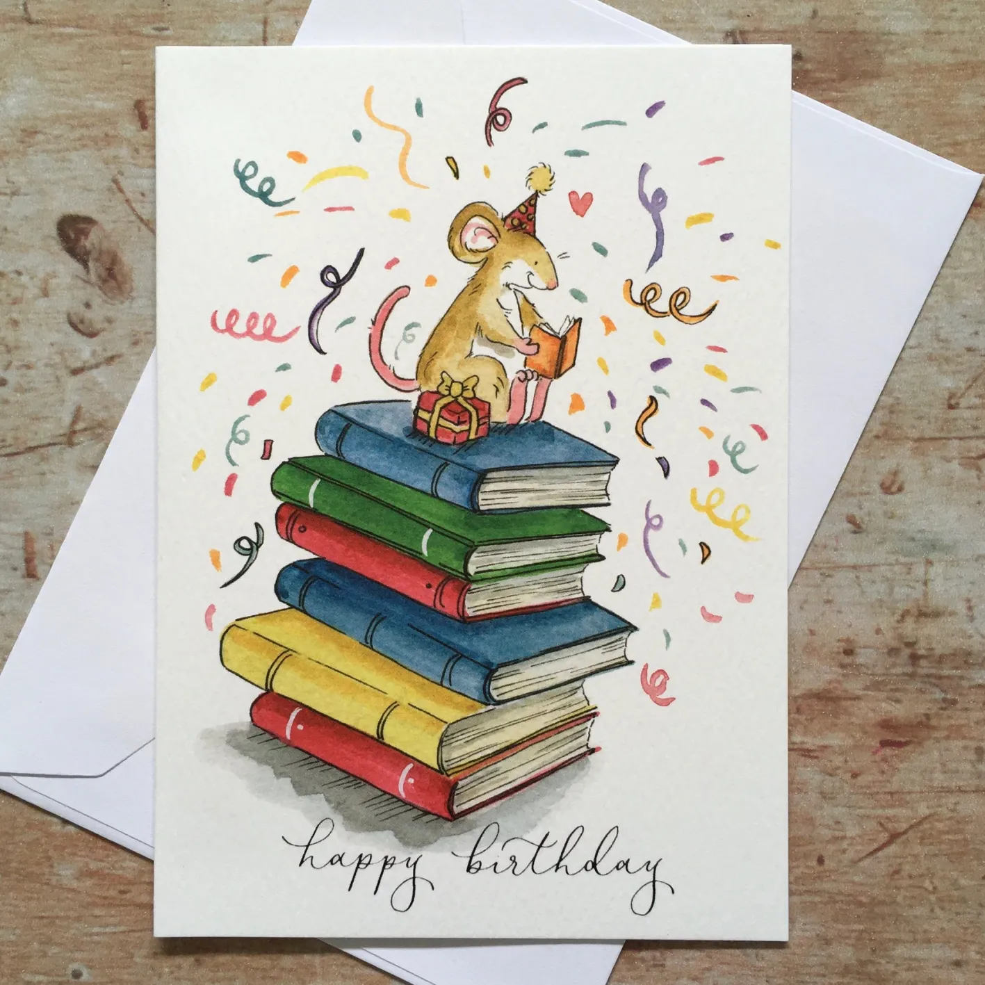 Ellie Hooi Illustration Book Lovers Birthday Greeting Card