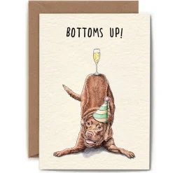 Bewilderbeest Bottoms Up Dog Greetings Card