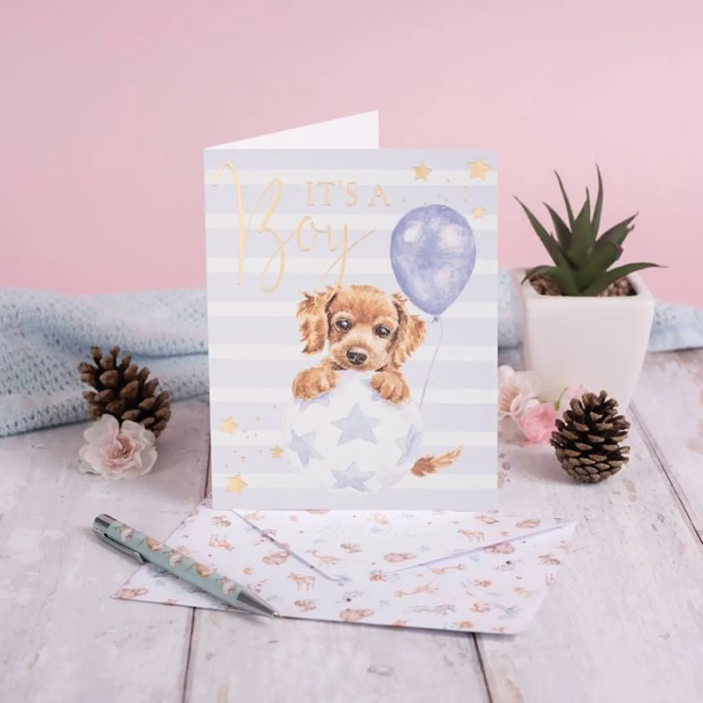 Wrendale Designs Bouncing Boy - It's a Boy Greetings Card