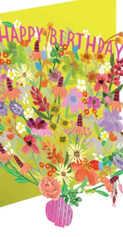Roger La Borde Bright Flowers, Birthday Laser Greeting Card