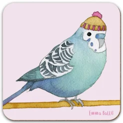Emma Ball Budgie in a Beanie Coaster