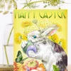 Madame Treacle Bunny Hugging Eggs Easter Card