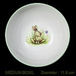 Two Bad Mice Bunny With Butterfly Medium Bone China Bowl