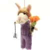 Amica Felt Bunny with Fork & Flowers Felt Decoration