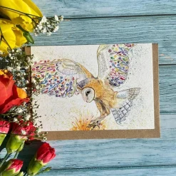 Jen Winnett Bunty the Barn Owl Blank Greetings Eco Card