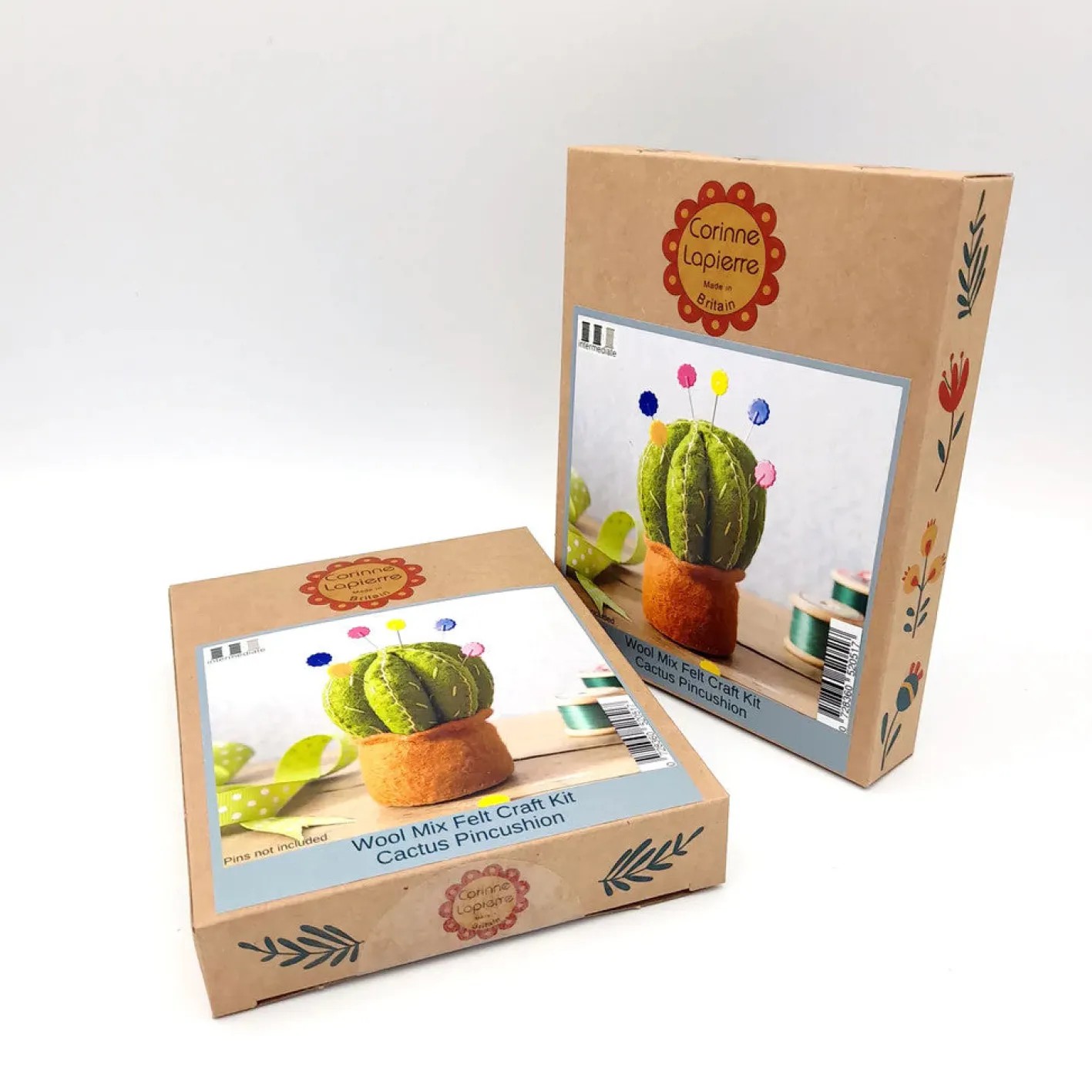 Corinne Lapierre Cactus Pincushion Wool Mix Felt Craft Kit