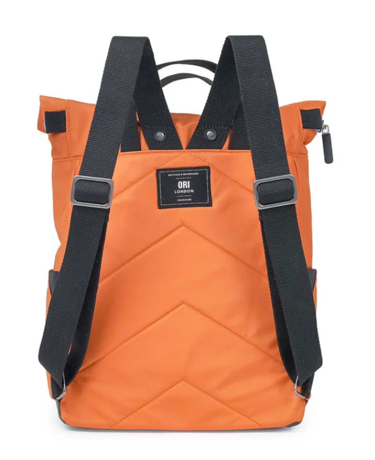 Ori London Canfield B Black Label Burnt Orange Recycled Nylon Backpack - Medium