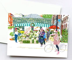 Njeri Illustrated Castle Street Flowers Christmas Card