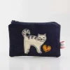 Poppy Treffry Cat Embroidered Flat Coin Purse