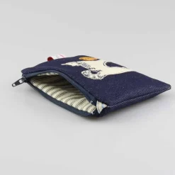 Poppy Treffry Cat Embroidered Flat Coin Purse