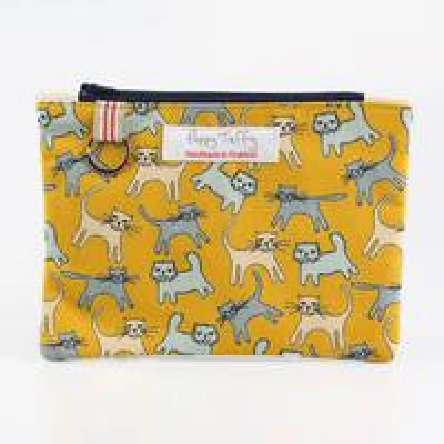 Poppy Treffry Cat Flat Zip Purse with Keyring