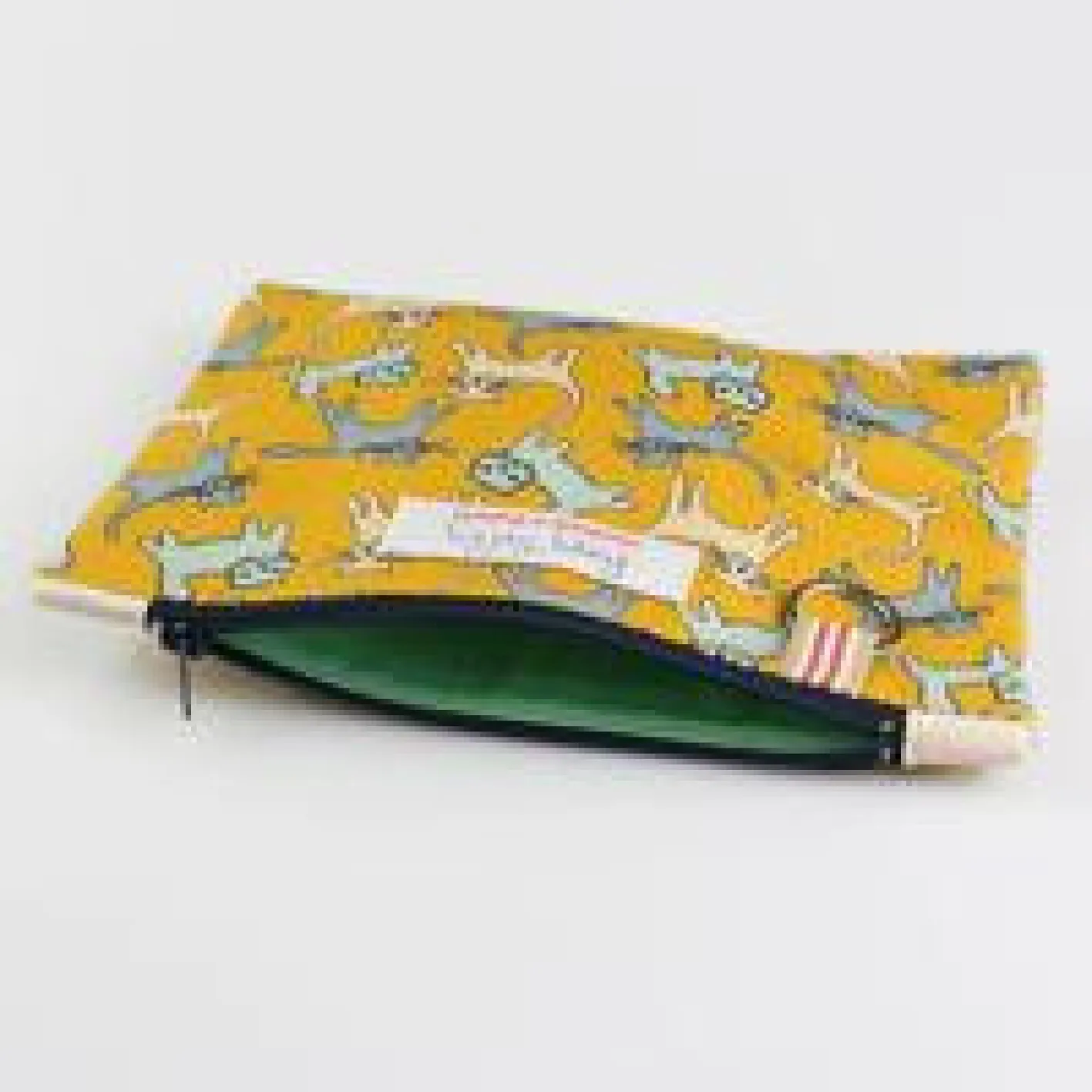 Poppy Treffry Cat Flat Zip Purse with Keyring