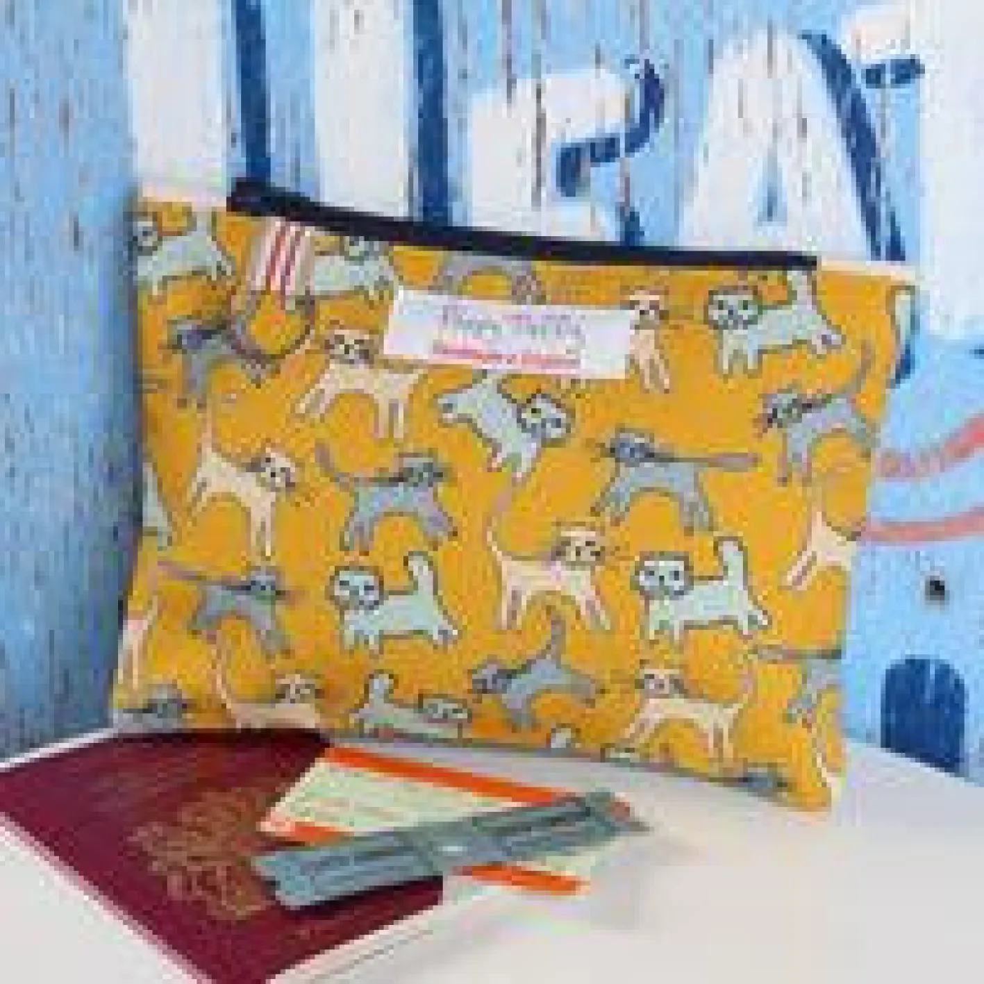 Poppy Treffry Cat Flat Zip Purse with Keyring