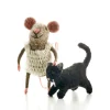 Sew Heart Felt Cat Lady Mouse with Black Cat