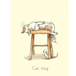 Two Bad Mice Cat Nap Greetings Card