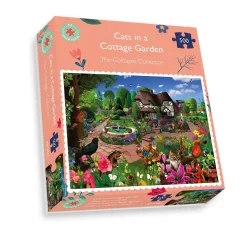 All Jigsaw Puzzles Cats in a Cottage Garden 500 Piece Jigsaw Puzzle