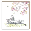 Paper Shed Design Cat Under Blossom Tree Greetings Card