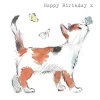 Paper Shed Design Cat with Butterflies "Happy Birthday" Greetings Card