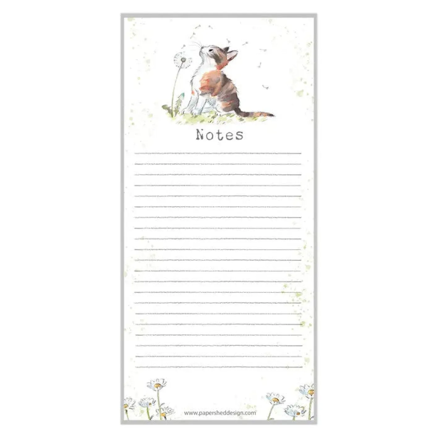 Paper Shed Design Cat with Dandelion "Notes" Magnetic List Pad