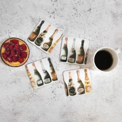 Corinne Alexander Champagne Coaster Set by