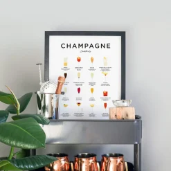 Everlong Print Co. Champagne Cocktails Print - Framed