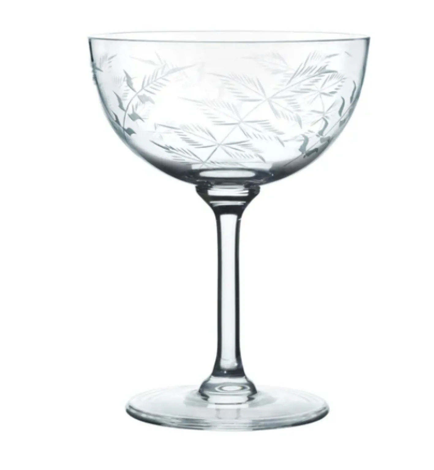 The Vintage List Champagne Saucer with Ferns Design by