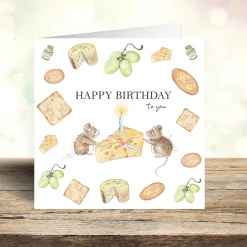 West Country Designs Cheese & Biscuits Mice Birthday Card