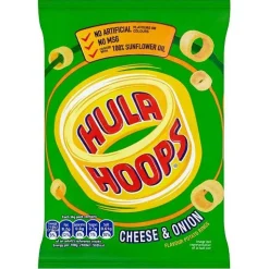 Tea & Biscuits Cheese & Onion Hula Hoops Potato Chips