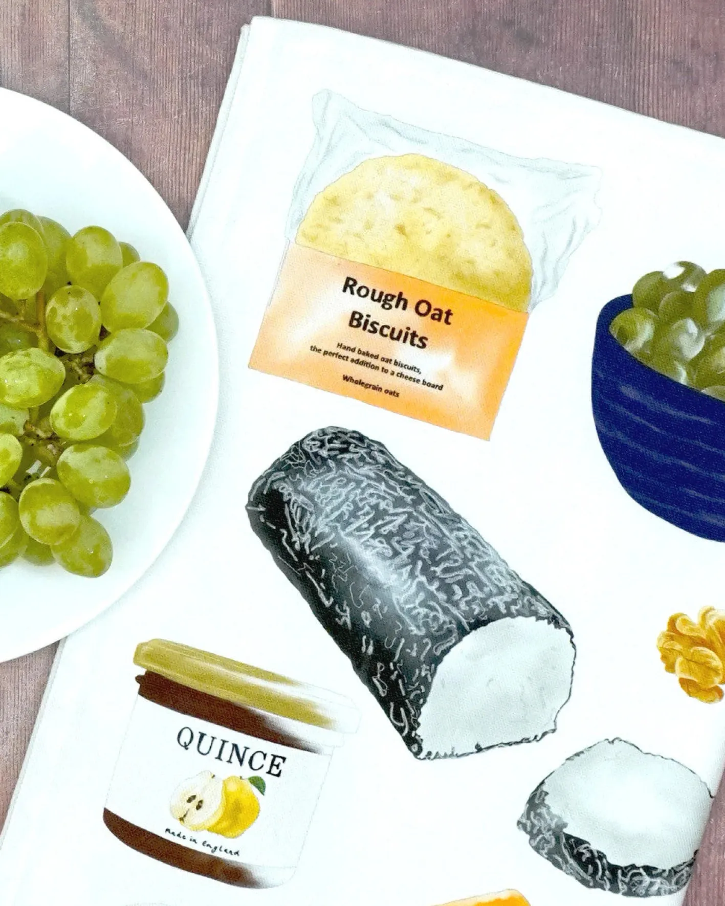 Corinne Alexander Cheese Board Tea Towel by