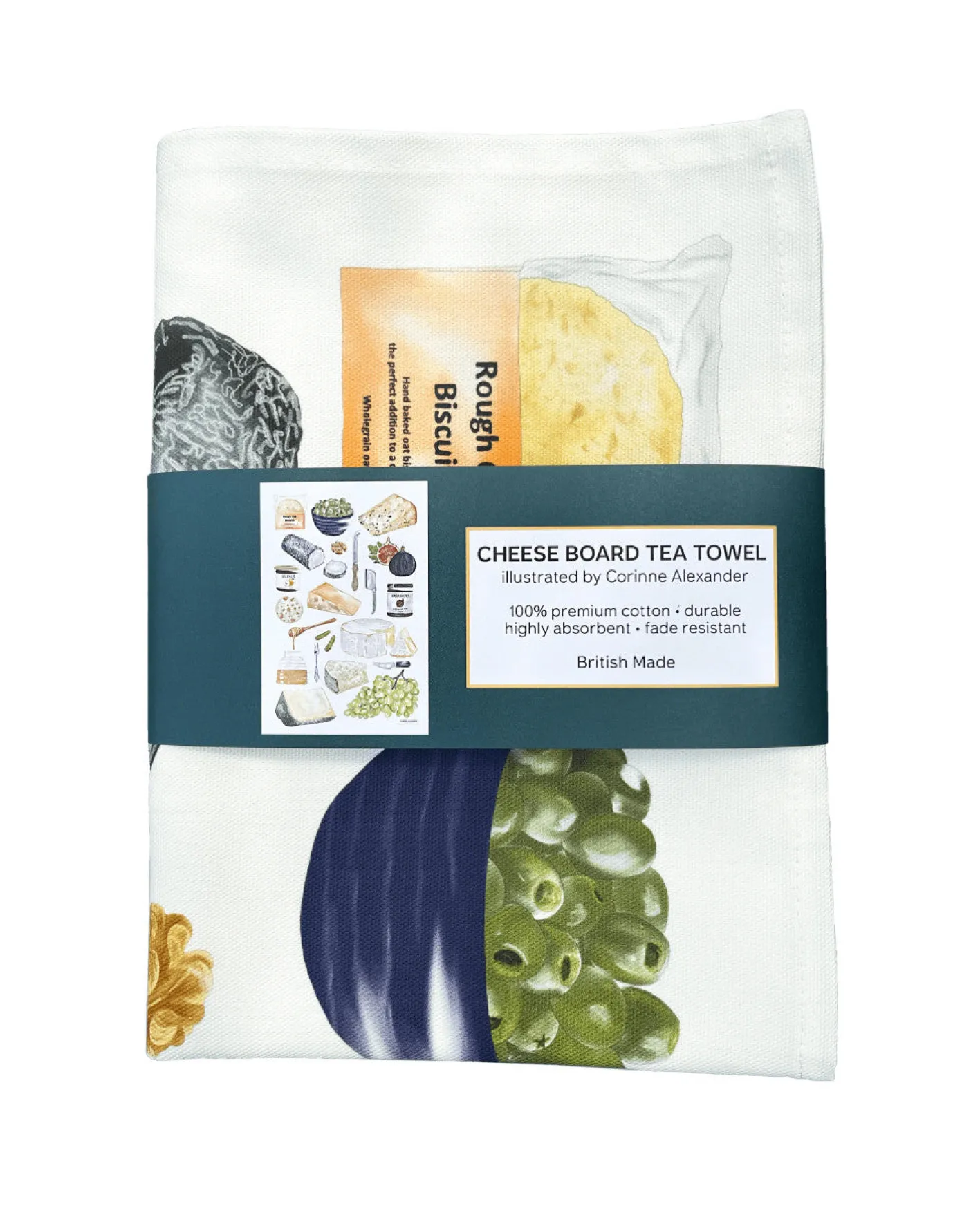 Corinne Alexander Cheese Board Tea Towel by