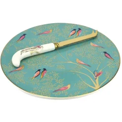 Sara Miller London Chelsea Collection Cheese Plate with Knife