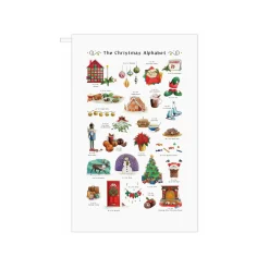 Yeti Christmas Alphabet Tea Towel