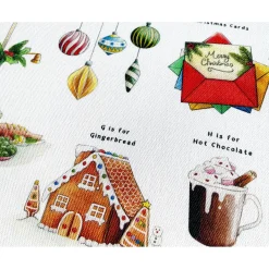 Yeti Christmas Alphabet Tea Towel