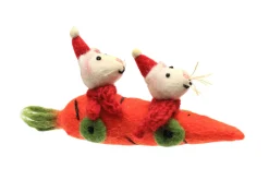 Amica Felt Christmas Carrot Car with Mice Felt Decoration