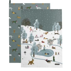 Sophie Allport Christmas Dogs Set of 2 Tea Towels