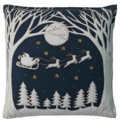 Jan Constantine Christmas Eve Pillow - Navy