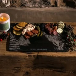 Selbrae Christmas Highland Cow Slate Cheese Board