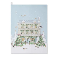 Sophie Allport Christmas House Scene Tea Towel