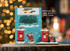 Dapple & Dot Christmas Postbox Mouse Pop Out Card