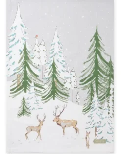 Sophie Allport Christmas Stags Scene Tea Towel