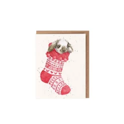 Wrendale Designs 'Christmas Stocking' Rabbit Gift Enclosure Card