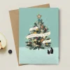 Stephanie Davies Christmas Tree with Penguins Christmas Card