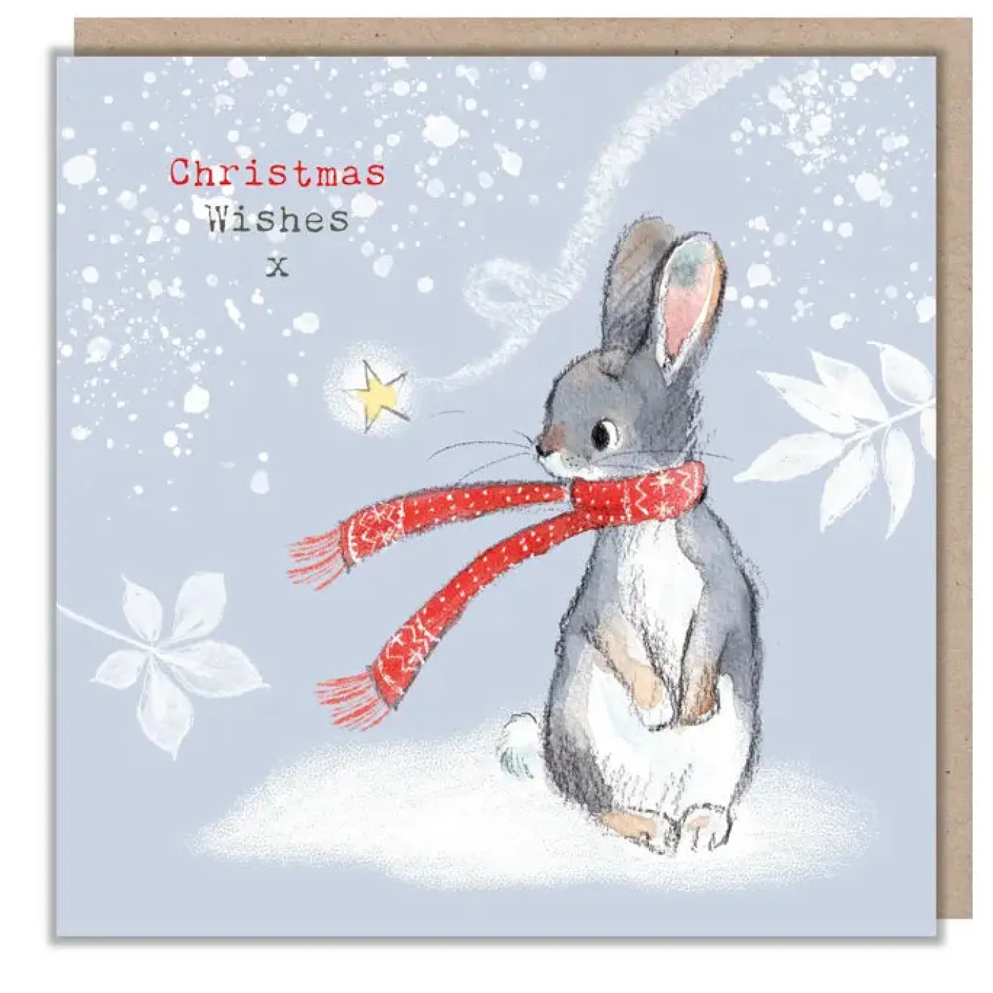 Paper Shed Design 'Christmas Wishes' Rabbit in a Scarf Christmas Card