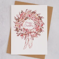 Victoria Eggs Christmas Wreath Pack of 8 Foiled Christmas Cards