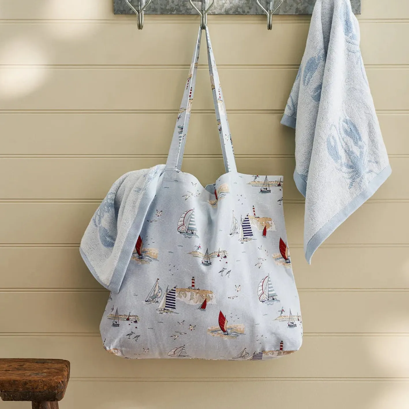 Sophie Allport Coastal Boats Cotton Tote Bag