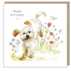 Paper Shed Design Cockapoo with Flowers & Butterflies "Happy Birthday" Greetings Card