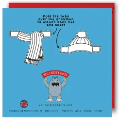 Yeti Color In & Cut Out Christmas Card - Snowman